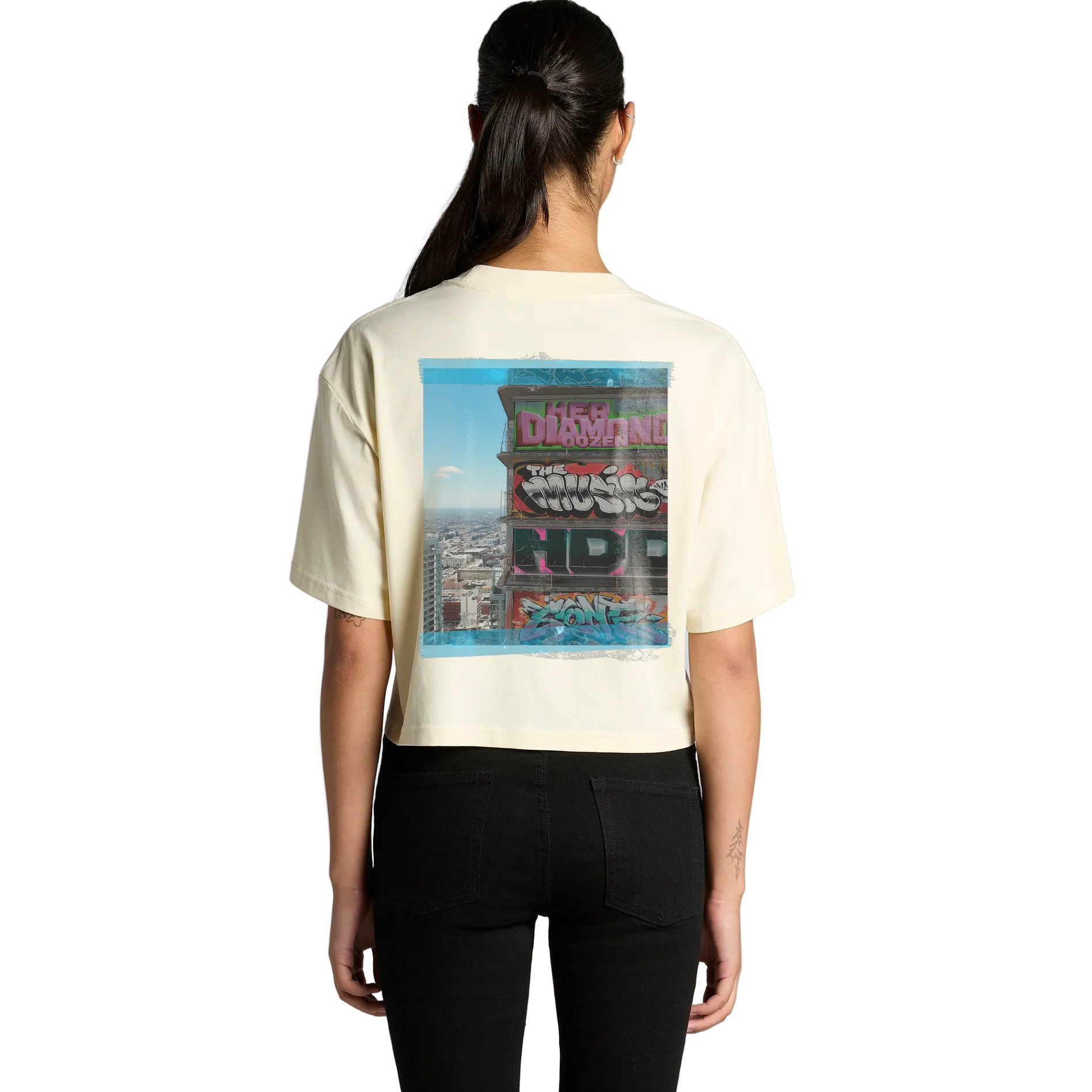 Womens LA Tower Relaxed Crop T-Shirt