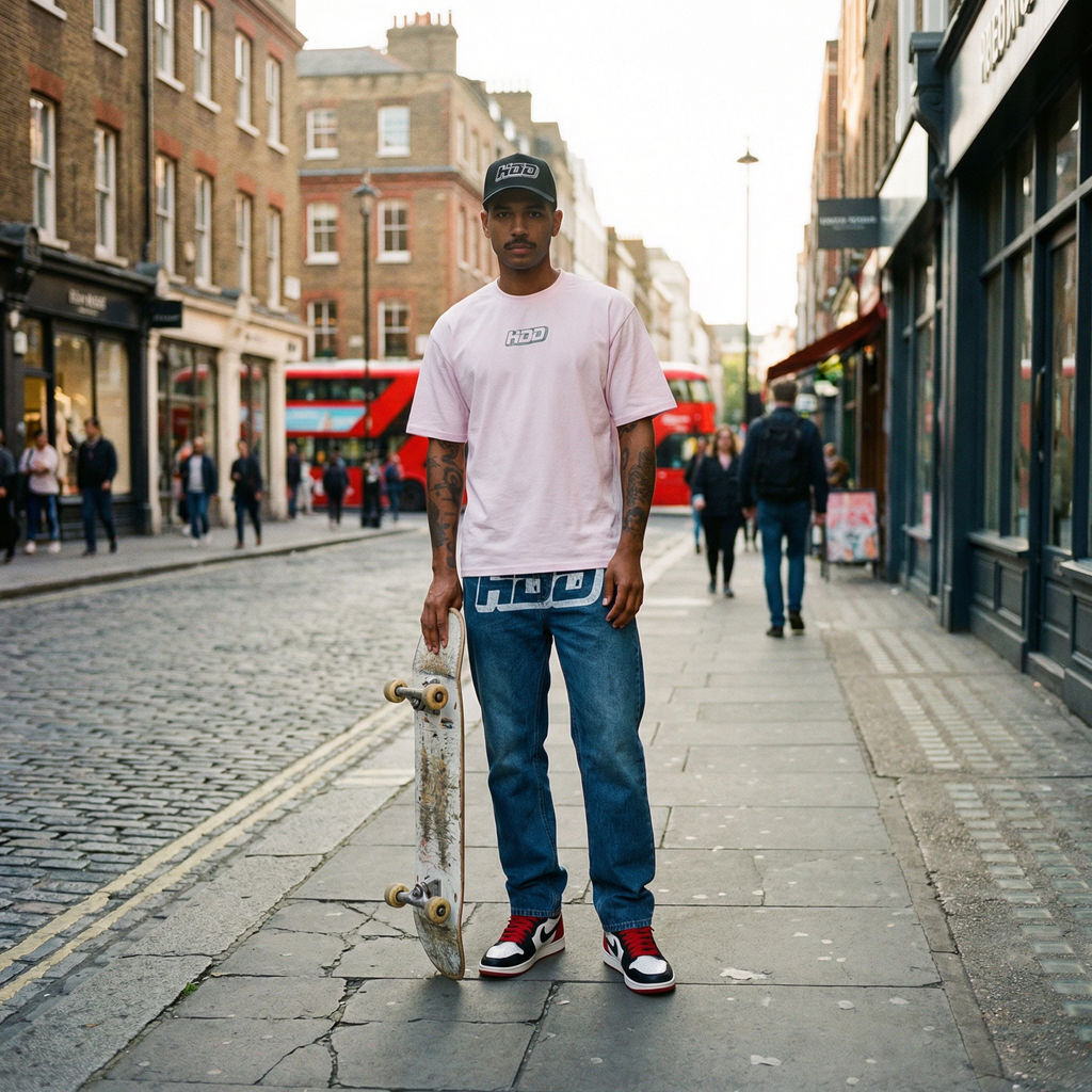HDD White Logo Straight Jeans