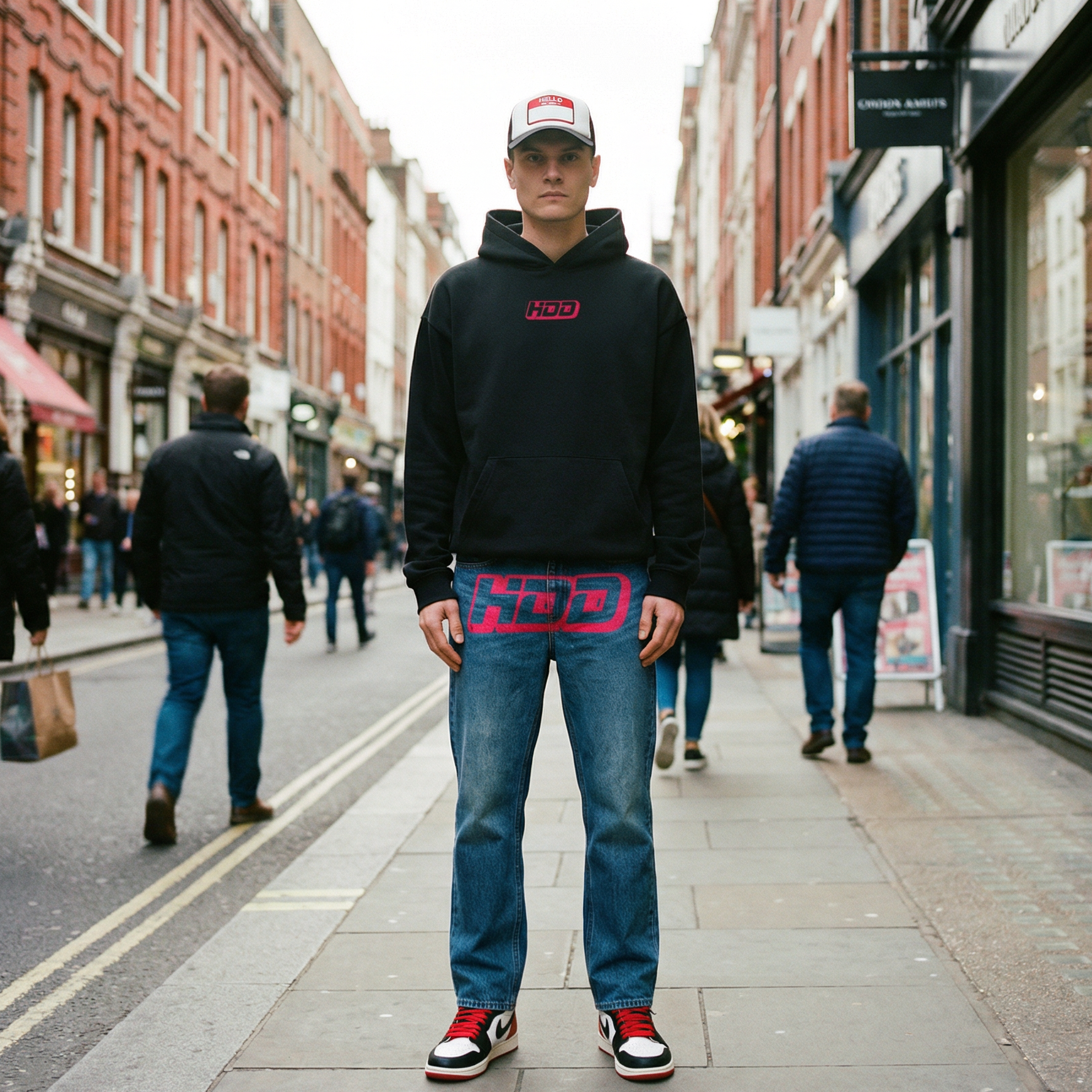 HDD Red Logo Straight Jeans