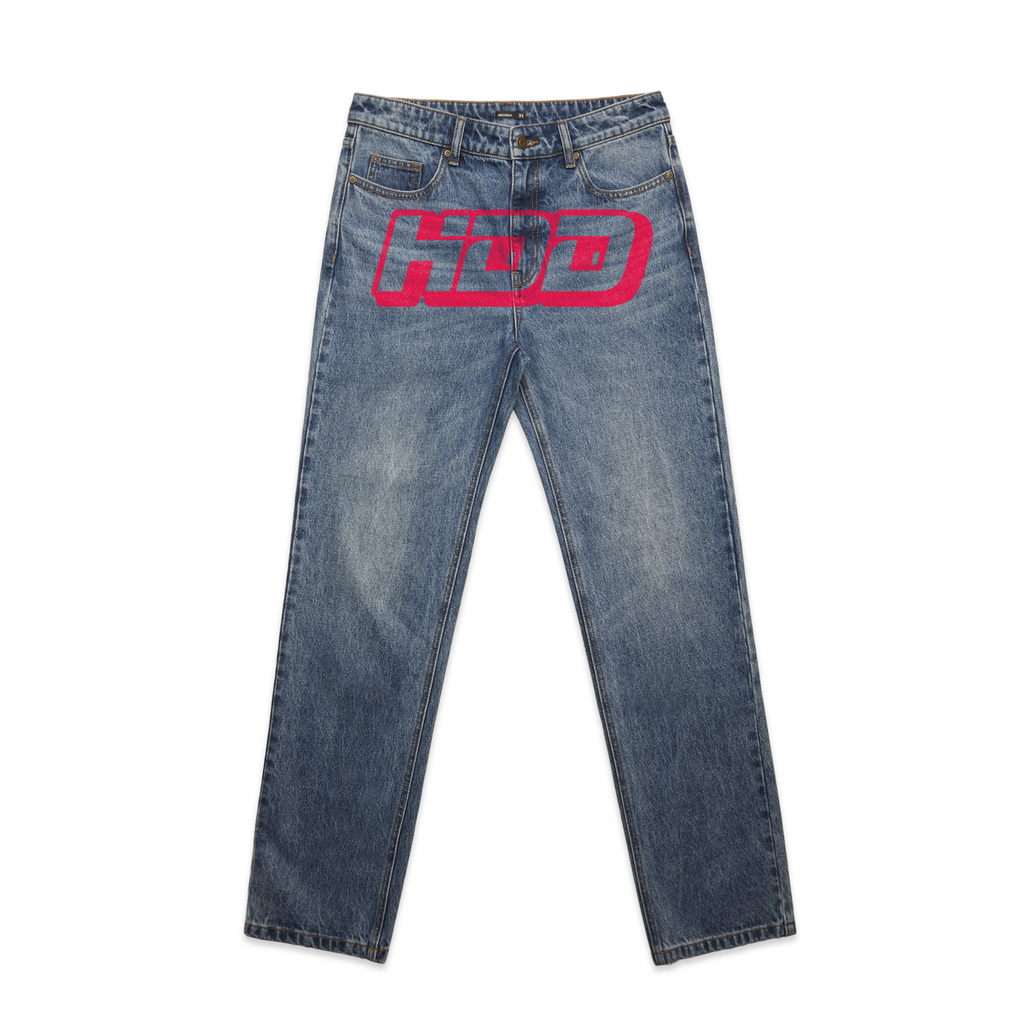 HDD Red Logo Straight Jeans