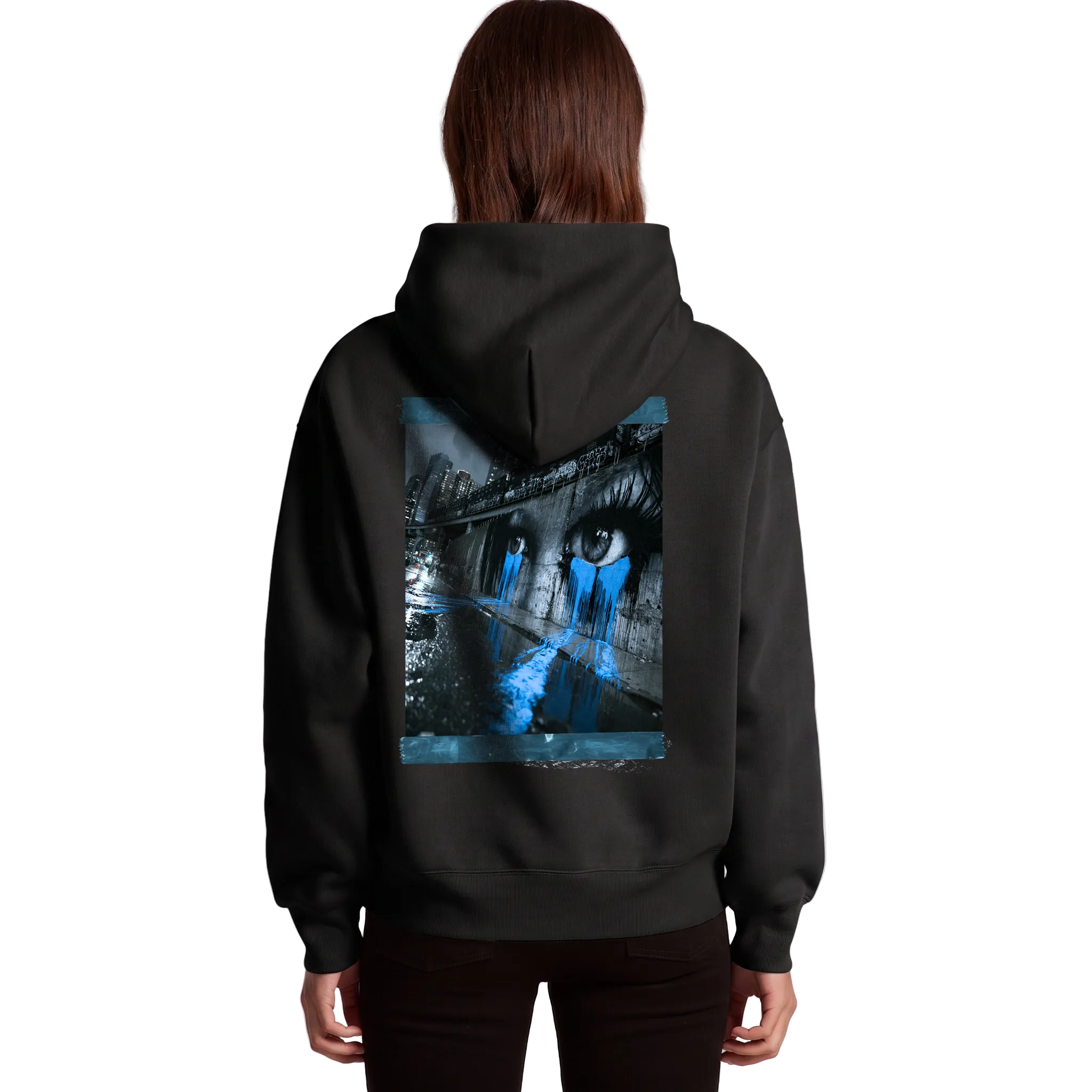 Womens Blue Mural Hoodie