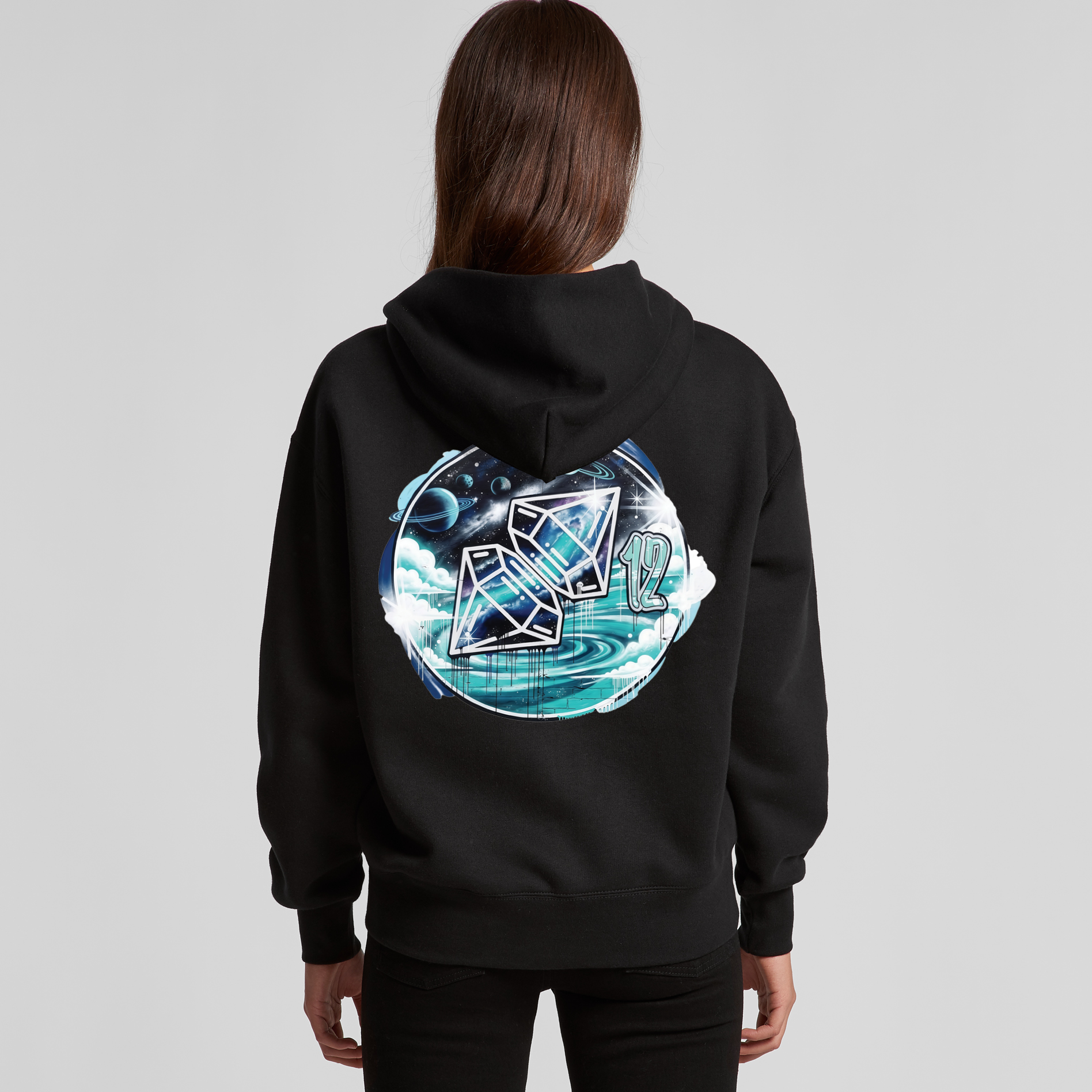 WOMENS HDD BLUE SPACE ZIP HOODIE